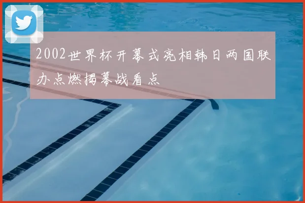 2002世界杯开幕式亮相韩日两国联办点燃揭幕战看点